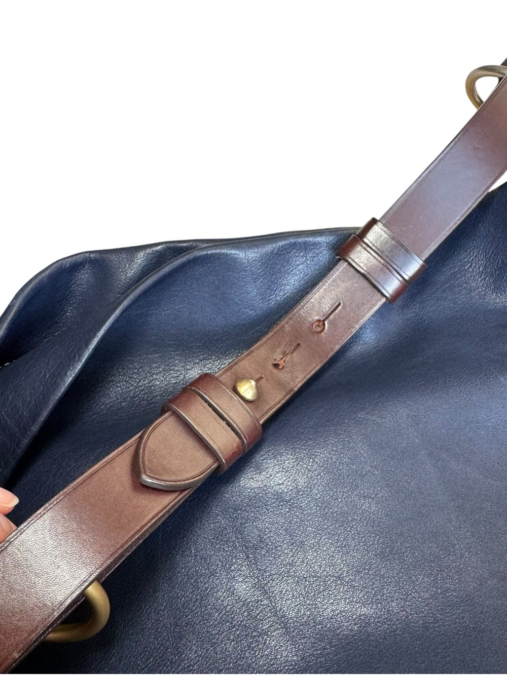 Dooney & Bourke Navy Leather Hobo Shoulder Bag - Picture 4 of 14